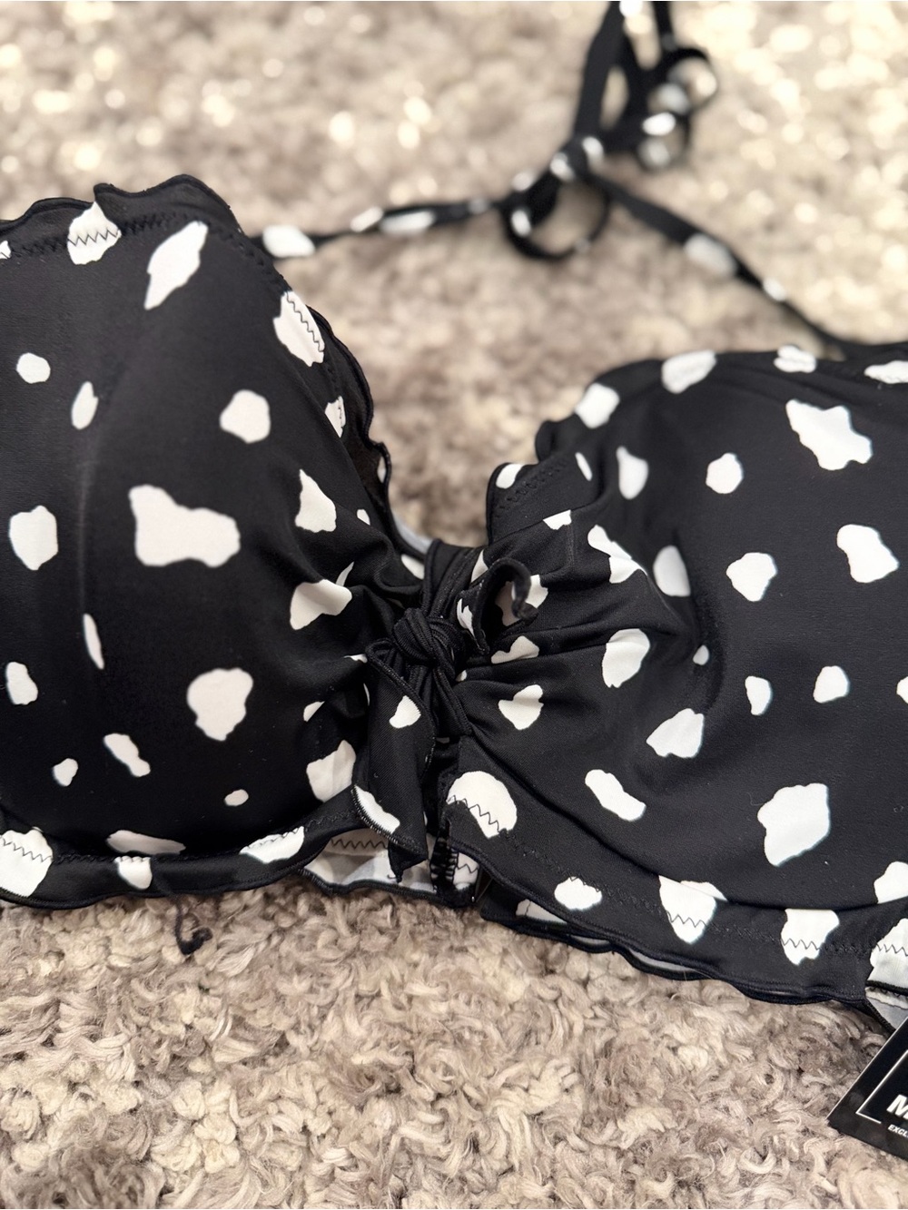 Sundazed Black & White Spot Ruffle Bikini Set - Picture 4 of 6